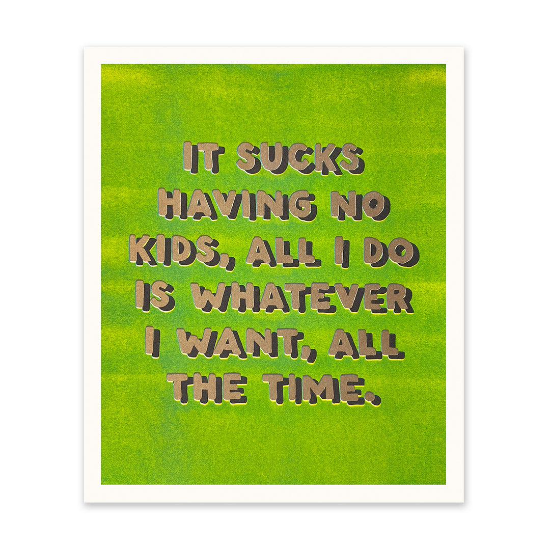 No Kids Art Print