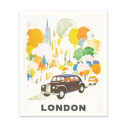 London Cab Street Scene Art Print