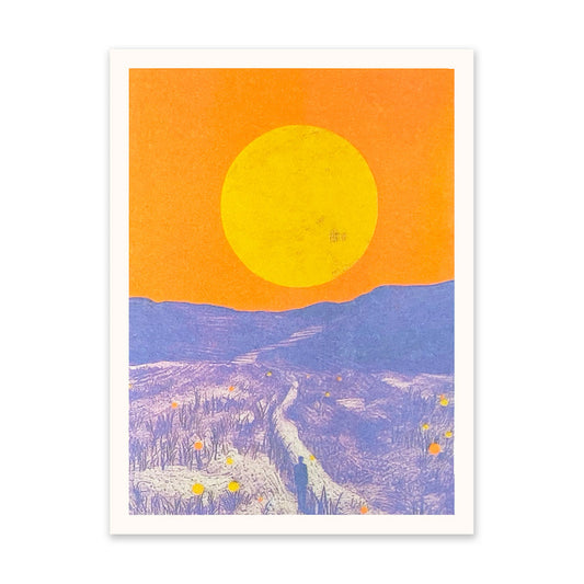 Red Sunset Landscape 2 Art Print