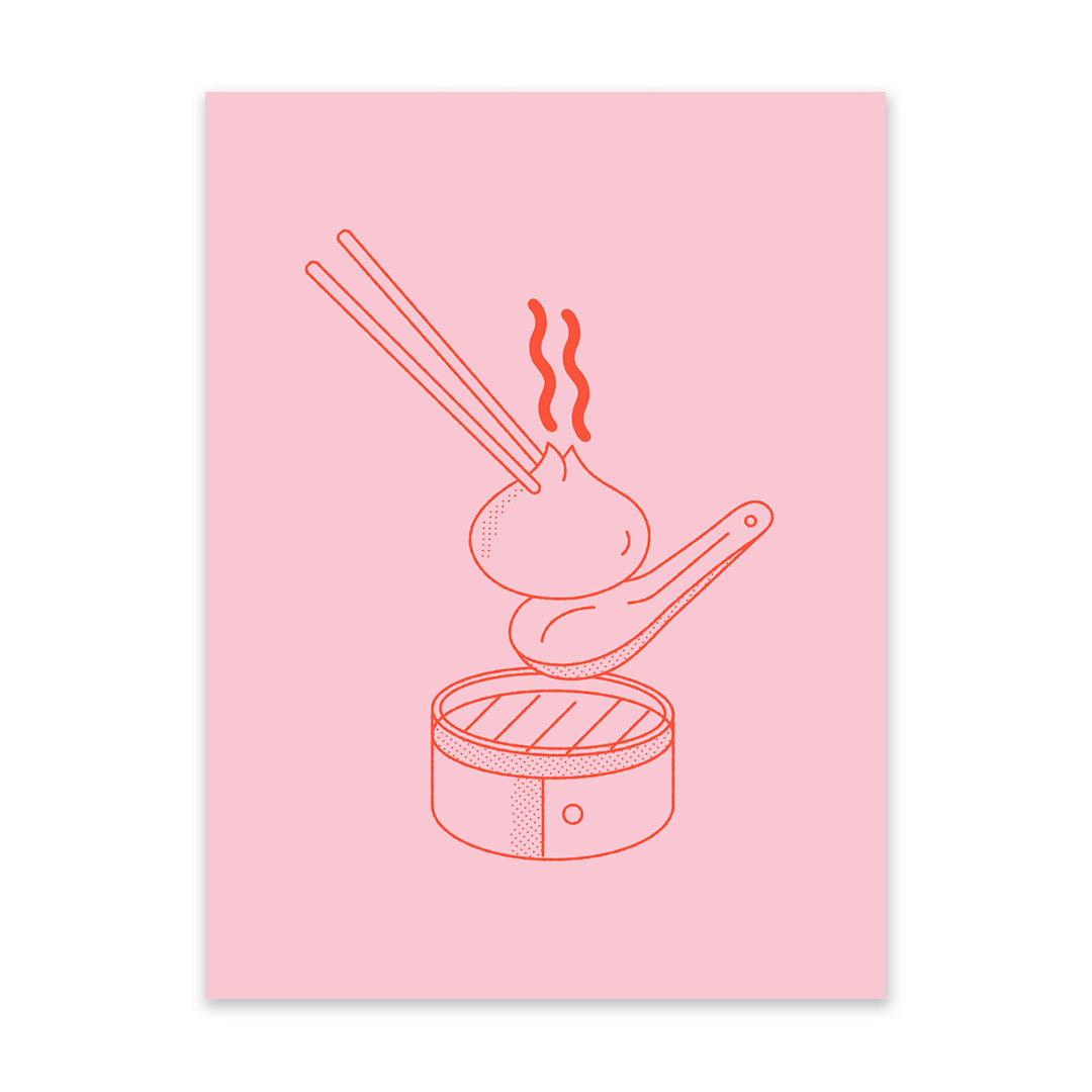 Pink and Red Gyoza Art Print