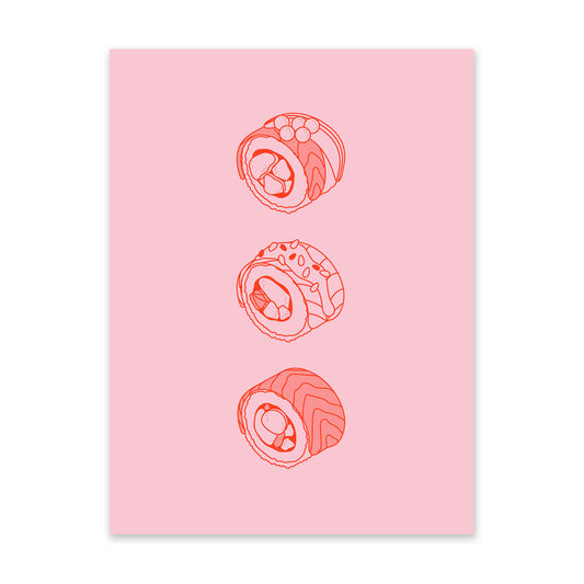 Pink and Red Sushi 1 Art Print