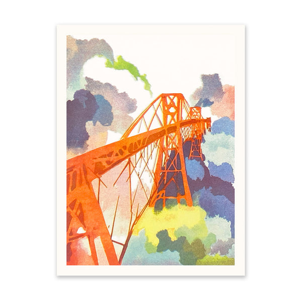 Forth Bridge Riso Print (8x6) – Ohh Deer