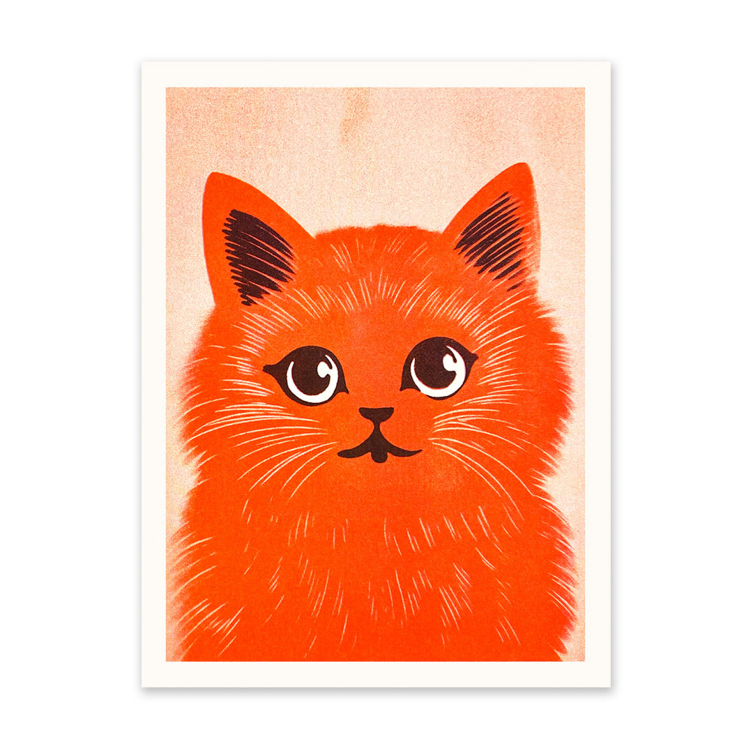 Midcentury Kitty 2 Riso Print (8x6)