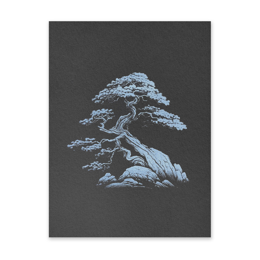 Black & White Bonsai 1 Riso Print (8x6)