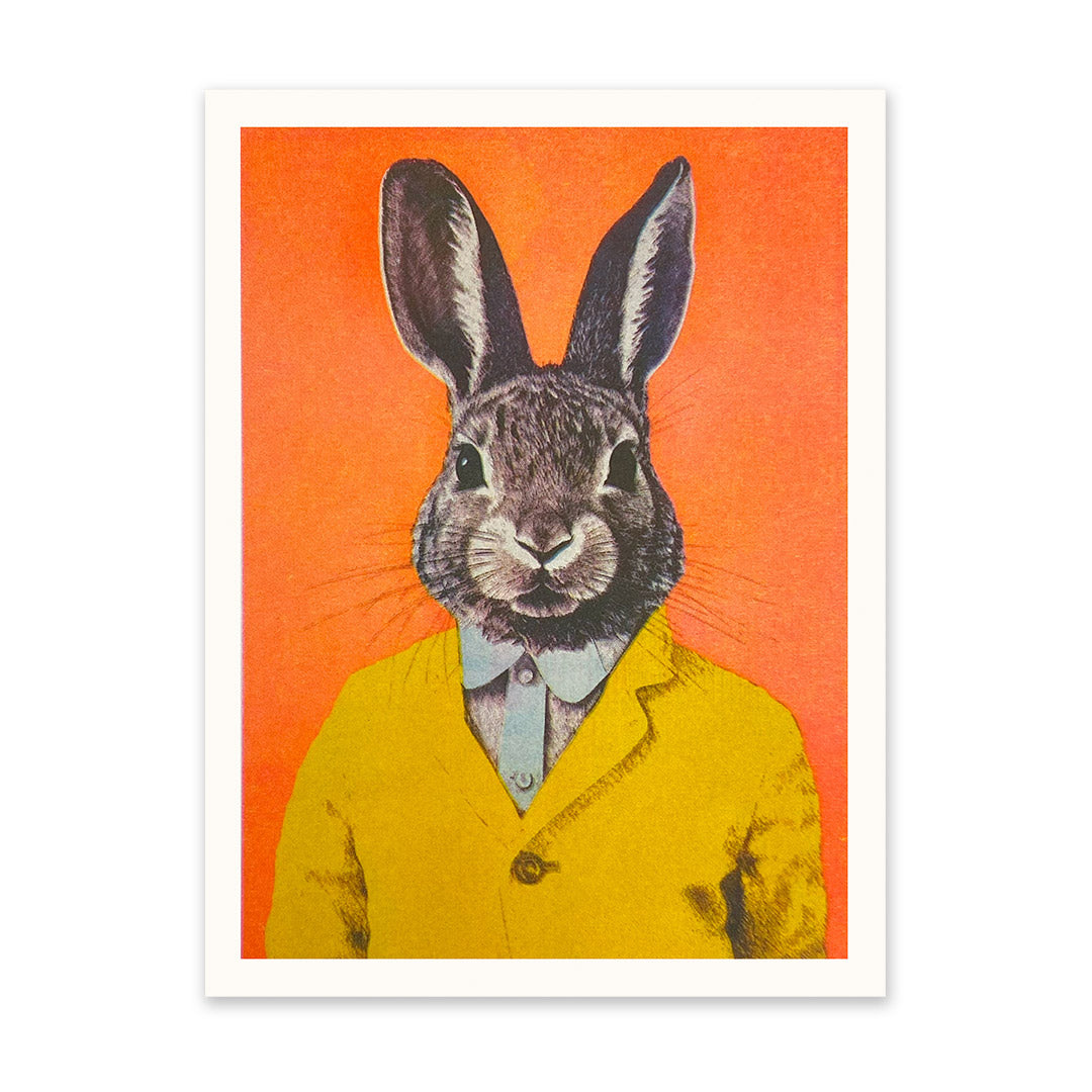 Dapper Rabbit Riso Print (8x6) – Ohh Deer