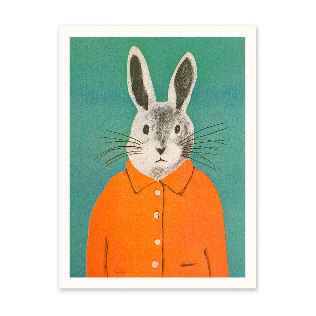 Cute Rabbit Riso Print (8x6)