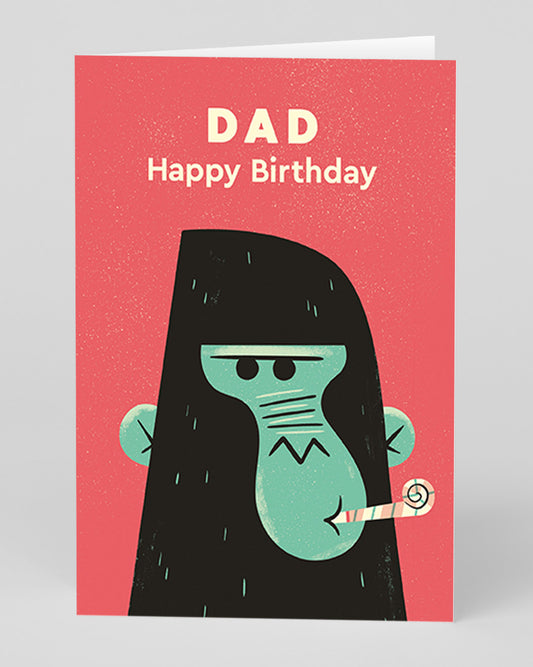 Personalised Happy Birthday Dad Gorilla Card