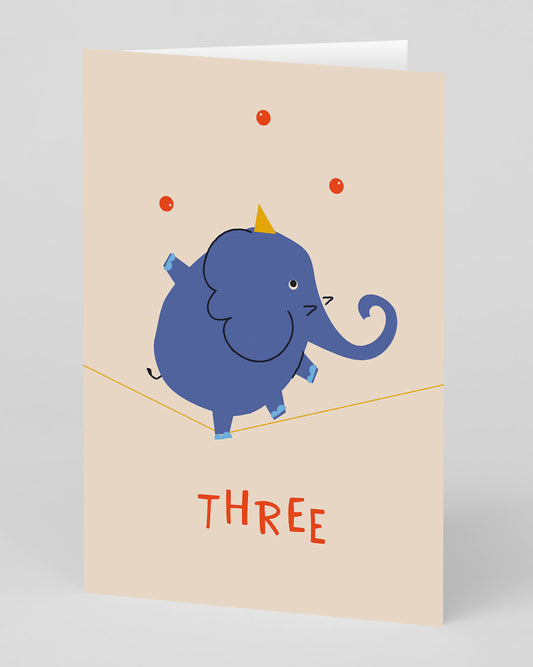 Personalised Circus 3rd Birthday Card