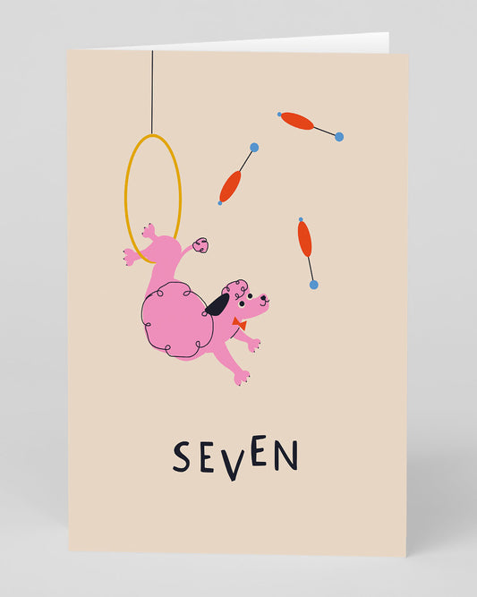 Personalised Circus 7th Birthday Card