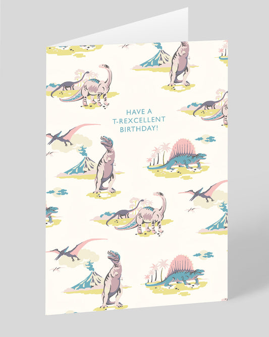 Personalised Pastel Dinosaurs Birthday Card