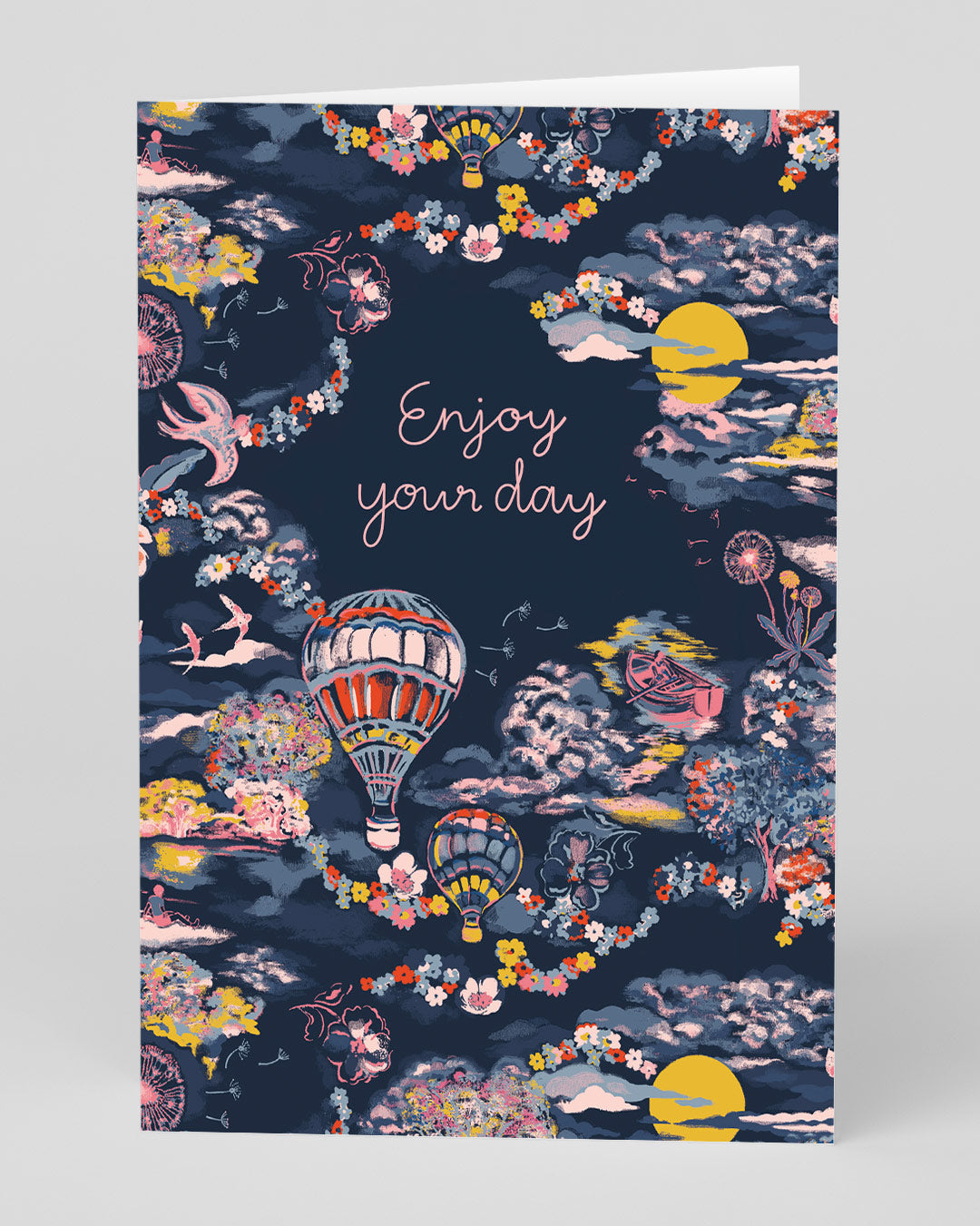 Personalised Navy Hot Air Balloon Greeting Card