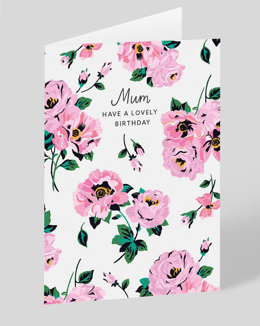 Personalised Archive Floral Mum Lovely Birthday Card