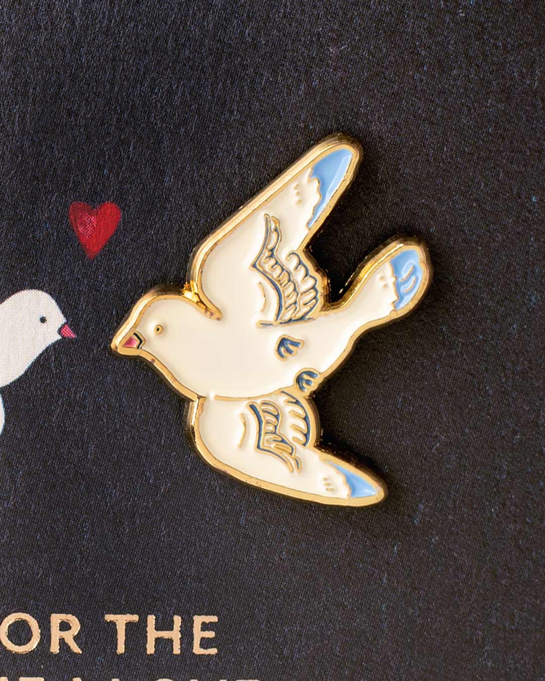 For The One I Love Doves Enamel Pin Greeting Card