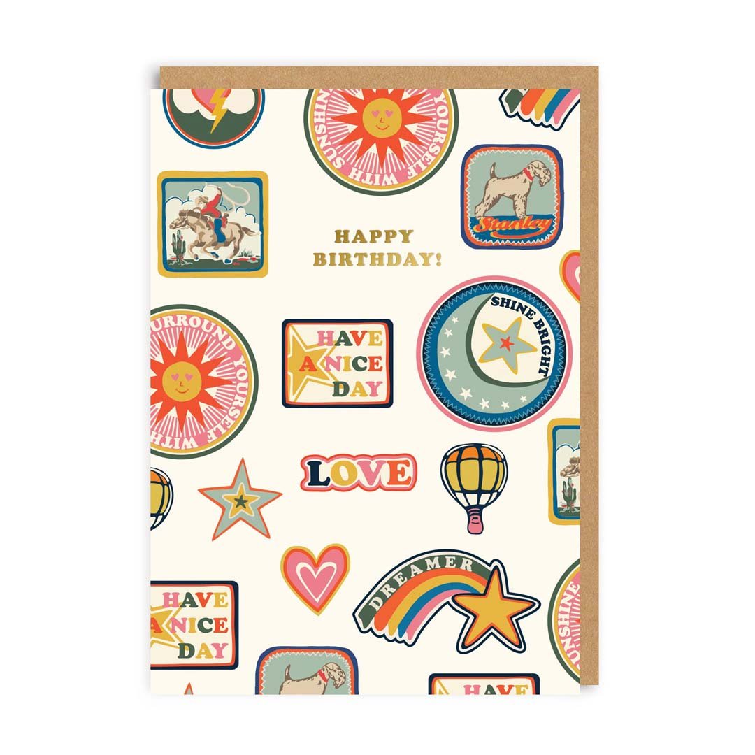 Birthday Patches Greeting Card