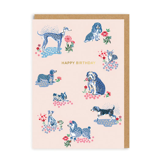 Happy Birthday Puppy Fields Greeting Card