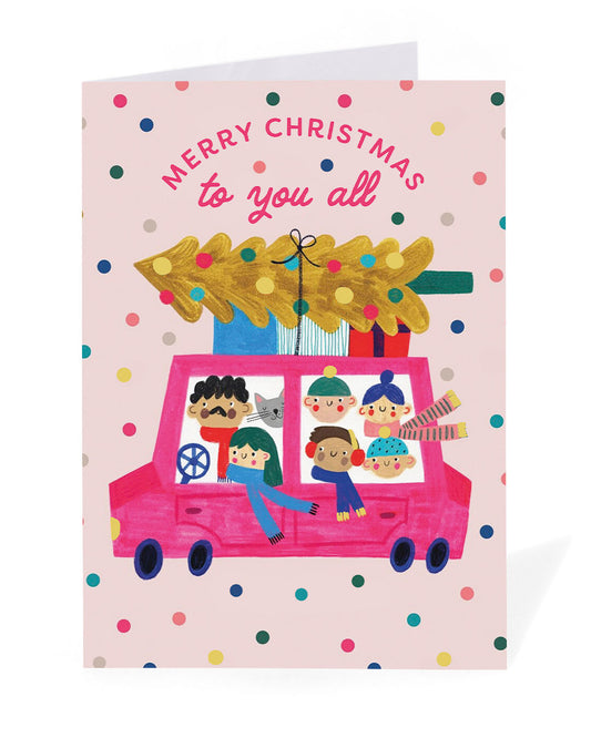 Personalised Merry Christmas to You All Car Christmas Card
