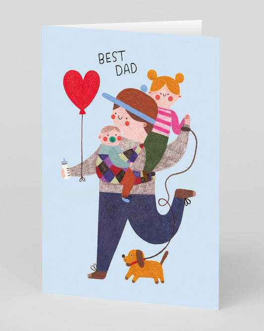 Personalised Kids And Dog Father's Day Card
