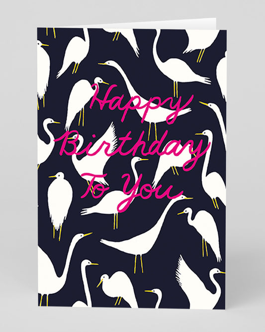 Personalised Bird Repeat Happy Birthday Card
