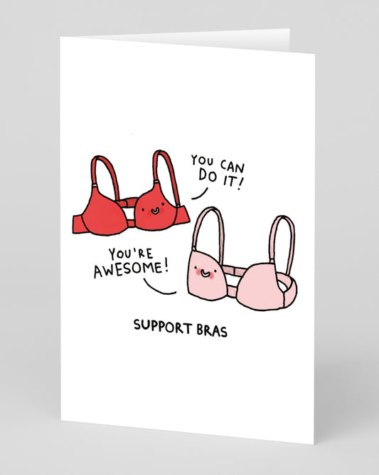 Personalised Support Bras Greeting Card