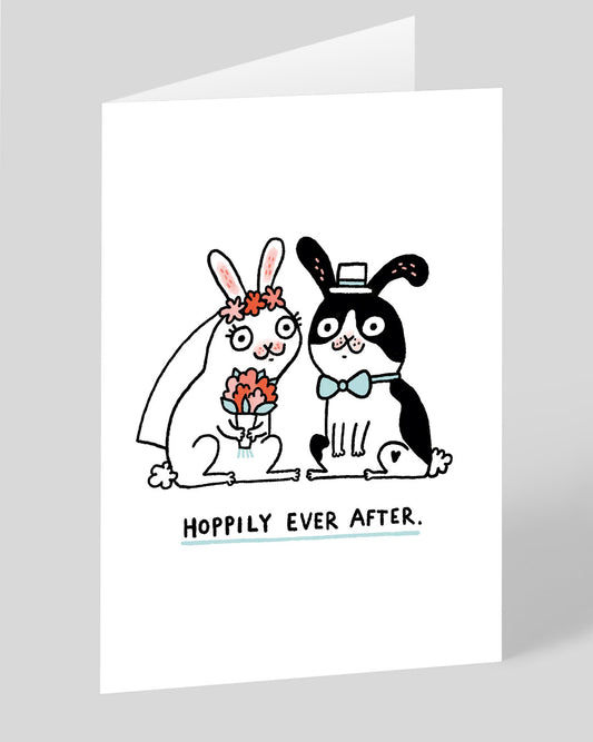 Personalised Hoppily Ever After Wedding Card