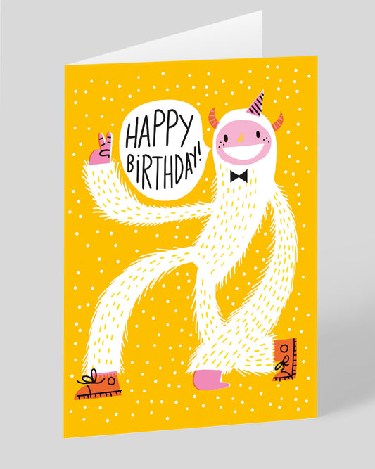 Personalised Yeti Birthday Card