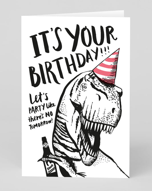 Personalised T-Rex Birthday Card
