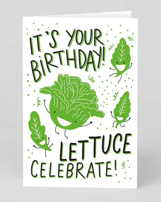 Personalised Lettuce Celebrate Birthday Card