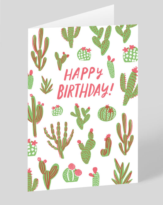 Personalised Cacti Happy Birthday Card