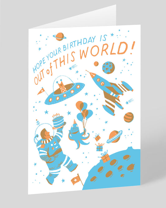 Personalised Space Birthday Card