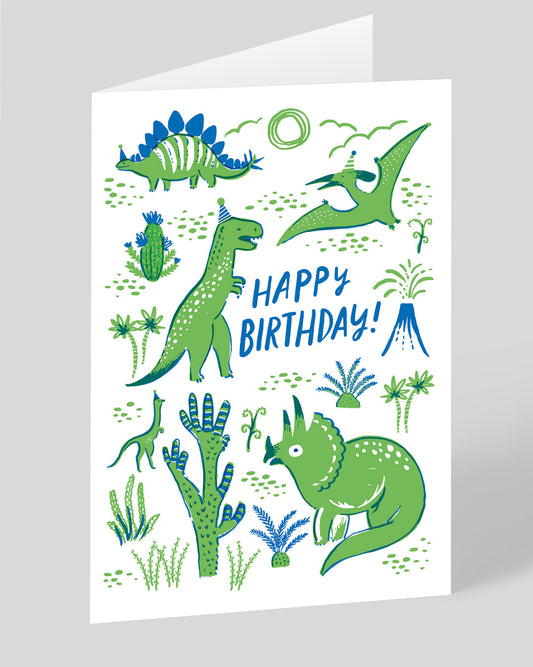 Personalised Dino Party Birthday Card