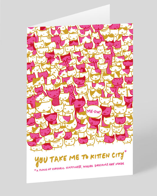 Personalised Kitten City Greeting Card