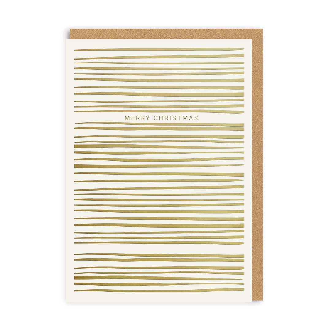 White and Gold line Christmas Card