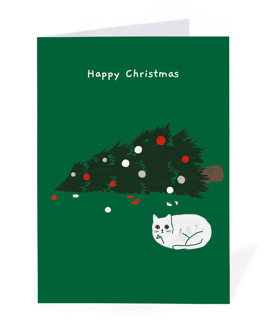 Personalised Fallen Tree Christmas Card