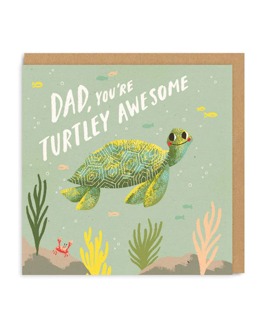 Dad Turtley Square Greeting Card