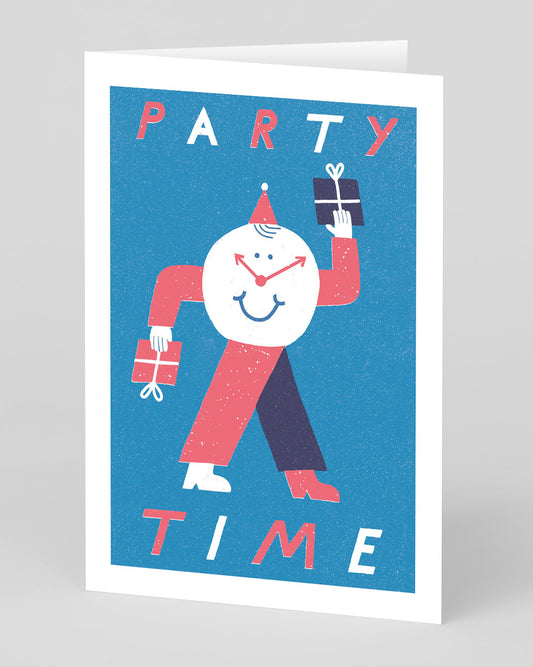 Personalised Party Time Clock Greeting Card