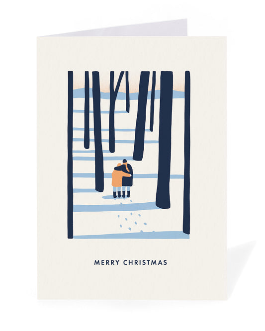 Personalised Couple in Woods Christmas Card