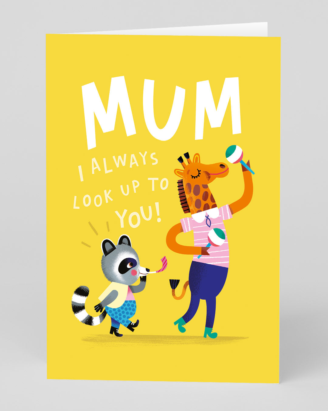Personalised Mum, I'll Always Look Up To You Giraffe Greeting Card
