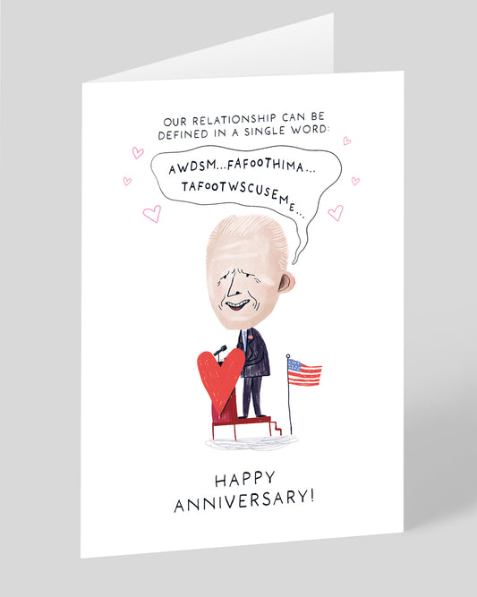 Personalised Joe Biden Weird Noise Anniversay Card