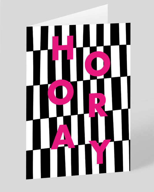 Personalised Hooray Checkerboard Greeting Card