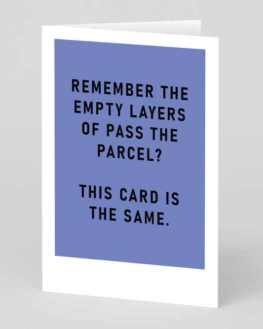 Empty Layers Of Pass The Parcel Greeting Card