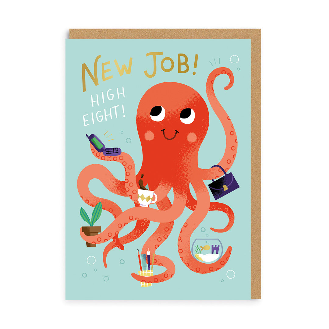 Job Octopus Greeting Card