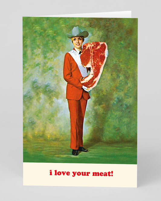 Personalised Love Your Meat Greeting Card