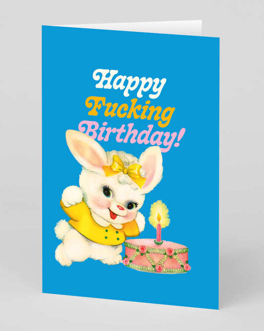 Personalised Freaky Bunny Birthday Card