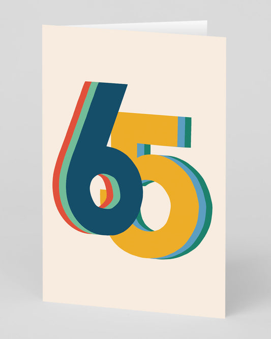 Personalised Colourful 65th Birthday Card