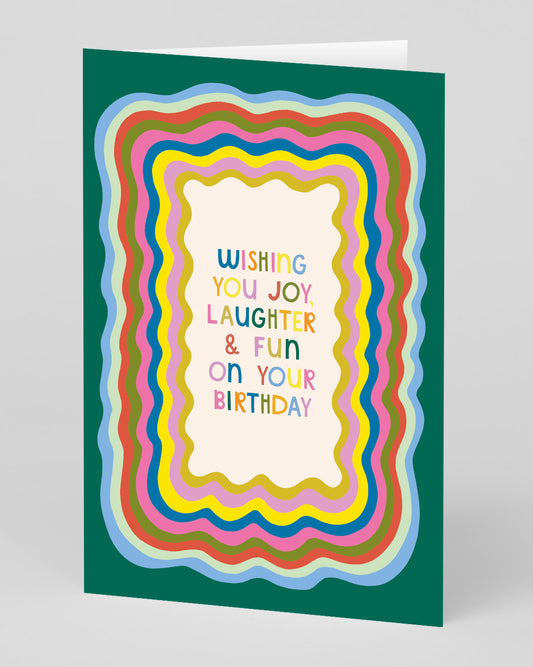 Personalised Joy, Laughter & Fun Birthday Card