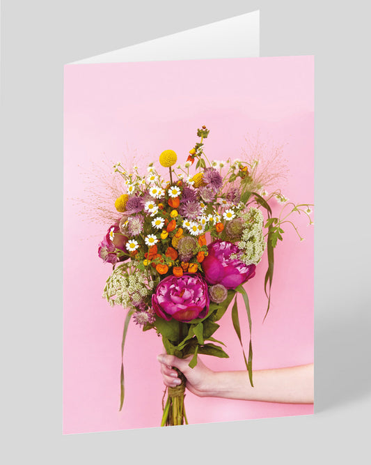 Personalised Flowers Bouquet Greeting Card
