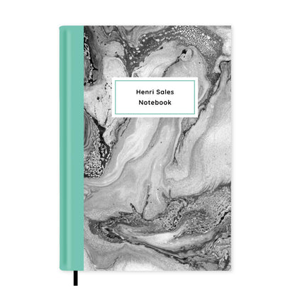 Grey Marble Personalised Notebook A5