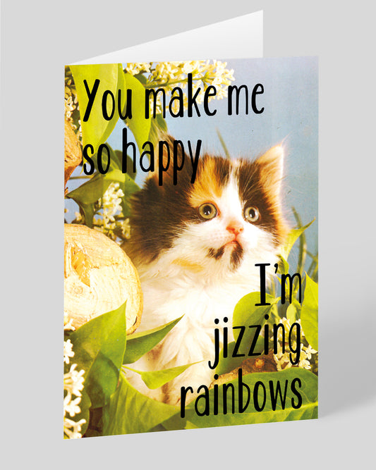 Personalised Jizzing Rainbows Greeting Card
