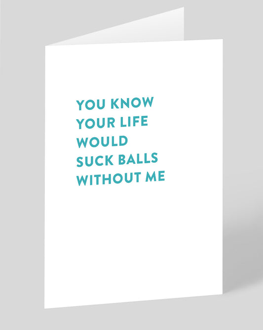 Personalised Suck Balls Greeting Card