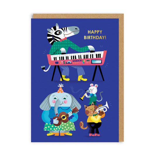 Animal Band Birthday Card